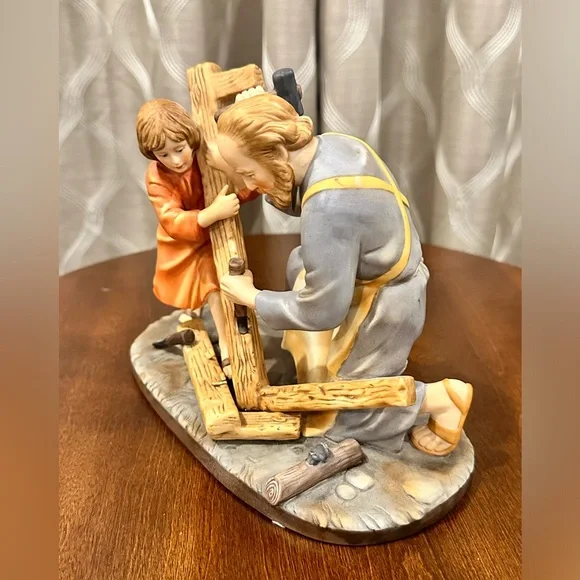 Homco 1989 Masterpiece Porcelain Figurine “The Carpenter” Joseph and Child Jesus